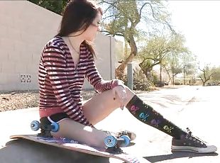Naughty Skateboarding With The Teen Brunette Aiden