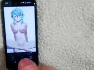 Cumshot on Picture of Sinon SAO