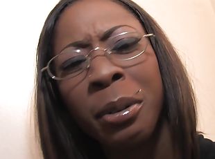 Ebony milf is sucking some cum out of white men