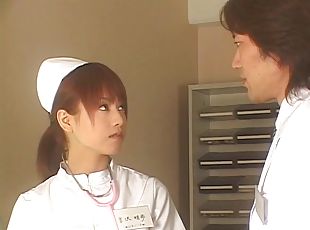 azjatyckie, pielęgniarka, doktor, hardcore, japońskie, para, napalona, uniform