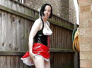 Sexy PVC Wench Uniform Outdoors