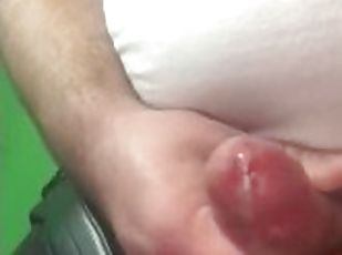 messy cumshot with dirty talk from fat guy
