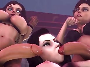 Sexy futanari sex dolls hammering hard in threesome