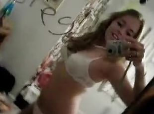 Teen Filming Herself Stripping & Playing