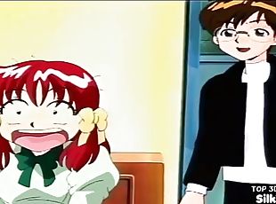 Redhead anime teen fucked hard by older brother