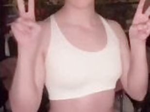 Submissive Trans OnlyFans Egirl @girl_gaymer888 Shows Off Her Cute Bulge and Tiddies