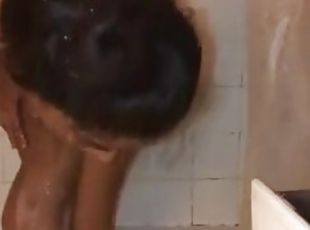 baden, anal-sex, ebenholz, schwarz, dusche, dutch