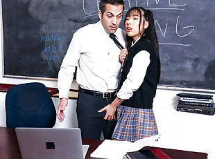 Asian schoolgirl Elle Lee gets fucked in the classroom
