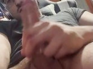 Latino jerking off before bed