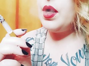 amador, latina, fetiche, sozinho, fumando, espanhol, tatuagem