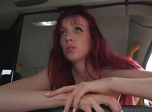 Real MILF in cab public fucked outdoor by taxi driver