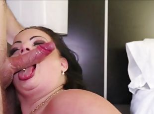 Envi has a deep throat to die for - Busty babe gets face and throat fucked!