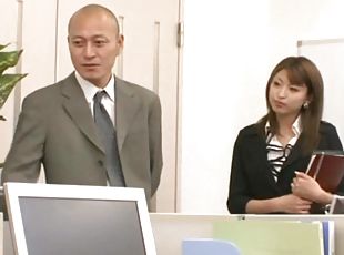 bureau-office, japonais, couple