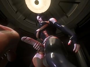 SFM VR 3D Futa Mistress in latex fucks slave anally