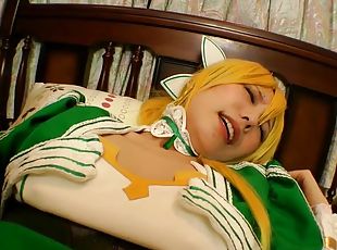 Leafa cosplay sex with asian babes