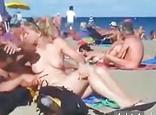 Beach hot swing sex on a nude beach