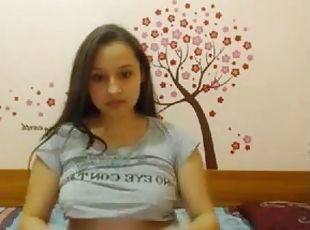 Pregnant Teen showing her tits on cam