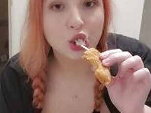 Thick School girl eating her delicious meal