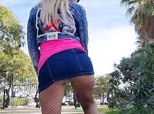Sexy walking and show ass public
