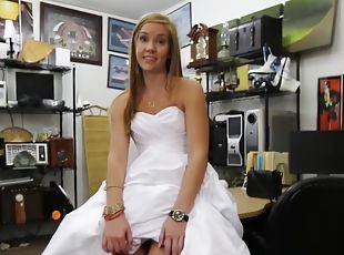Desperate Blondie Bride Sold Her Gown And Pussy
