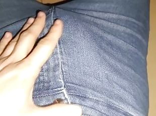 énorme, masturbation, amateur, ejaculation-sur-le-corps, ejaculation, serrée, fétiche, jeans, taquinerie