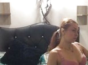 hot lady records herself caressing her tits and pussy in her room