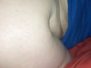 Huge round butt with a hairy open wet pussy took a cock
