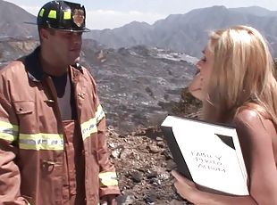 Blazing Hot Blonde Angela Attison Gets Fucked by a Firefighter