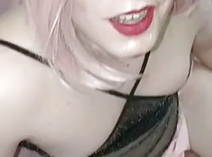 Sissy femboy fucked and creampie on face by chubby daddy