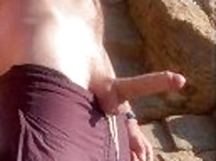 Big Dick Public Masturbation - Cumshot with My Monster Cock When I Got Horny at the Beach
