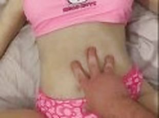 Cute girl in her Hello Kitty bathing suit
