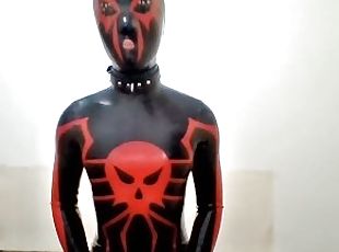 Ruined orgasm in Spidey catsuit