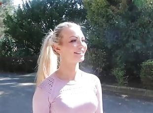 MyDirtyHobby - Hot blonde MILF smokes while blowing and gets facialized