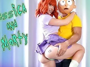 Rick & Morty - Jessica finally gives Morty ALL her Holes And Glazes Her Face!