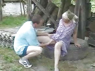 Granny Marianne Outdoor Fuck Boy Delivery