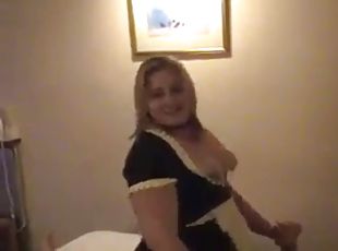 Maid in latex gets fucked