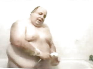 kąpiel, tata, tłuste, stare, gej, grubaski, grubi, dad-girl, starsi, prysznic
