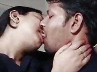 indiano, beijando, tia