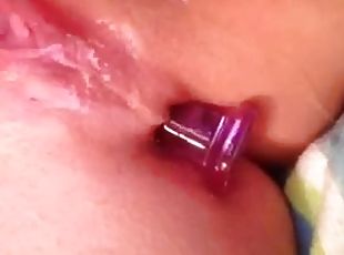 A girl gets her butt stuffed with a dildo in hardcore homemade clip