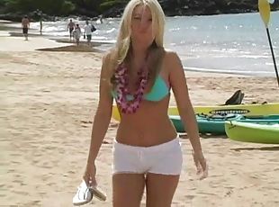 Tasty Alison Angel Plays Around The Beach In A Solo Model Video