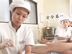 asiático, enfermera, amateur, hardcore, japonés, sexo-en-grupo, uniforme