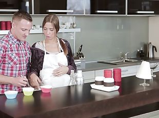 An afternoon cooking lesson turns into a hardcore FFM threesome