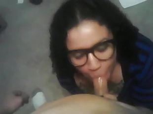 Sexy Latina With Glasses Blows Her Boyfriend