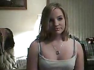 Blonde GF masturbates in front of her new webcam