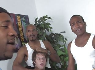 Check out this cougar engaged in an interracial gangbang that leaves her one messy bitch