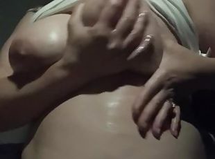 Listen to Horny wifey’s sloppy wet pussy sounds as she fucks her dildo and cums quick