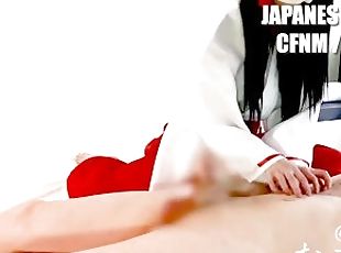 She tweaked her nipples and let him masturbate her. / Japanese Femdom CFNM Amateur Cosplay