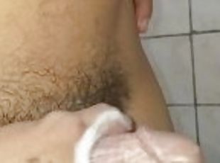Soap masturbation in bathroom