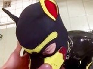 Pup Devil gets dominated and pissed on