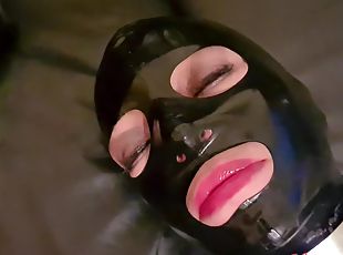 Slave In Black Latex Stretched Holes, Enema And Orgasm